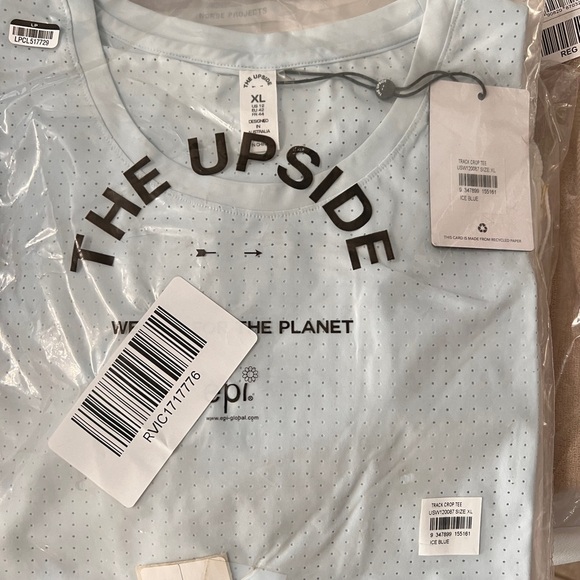 The Upside Track Cropped Tee in Ice. Blue Size XL NWT - Picture 5 of 11